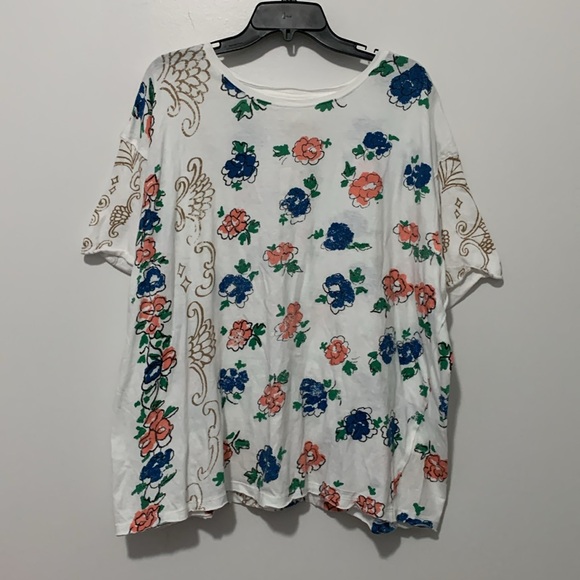 FREE PEOPLE We The Free Nina Boheme Printed Tee White - Picture 5 of 11